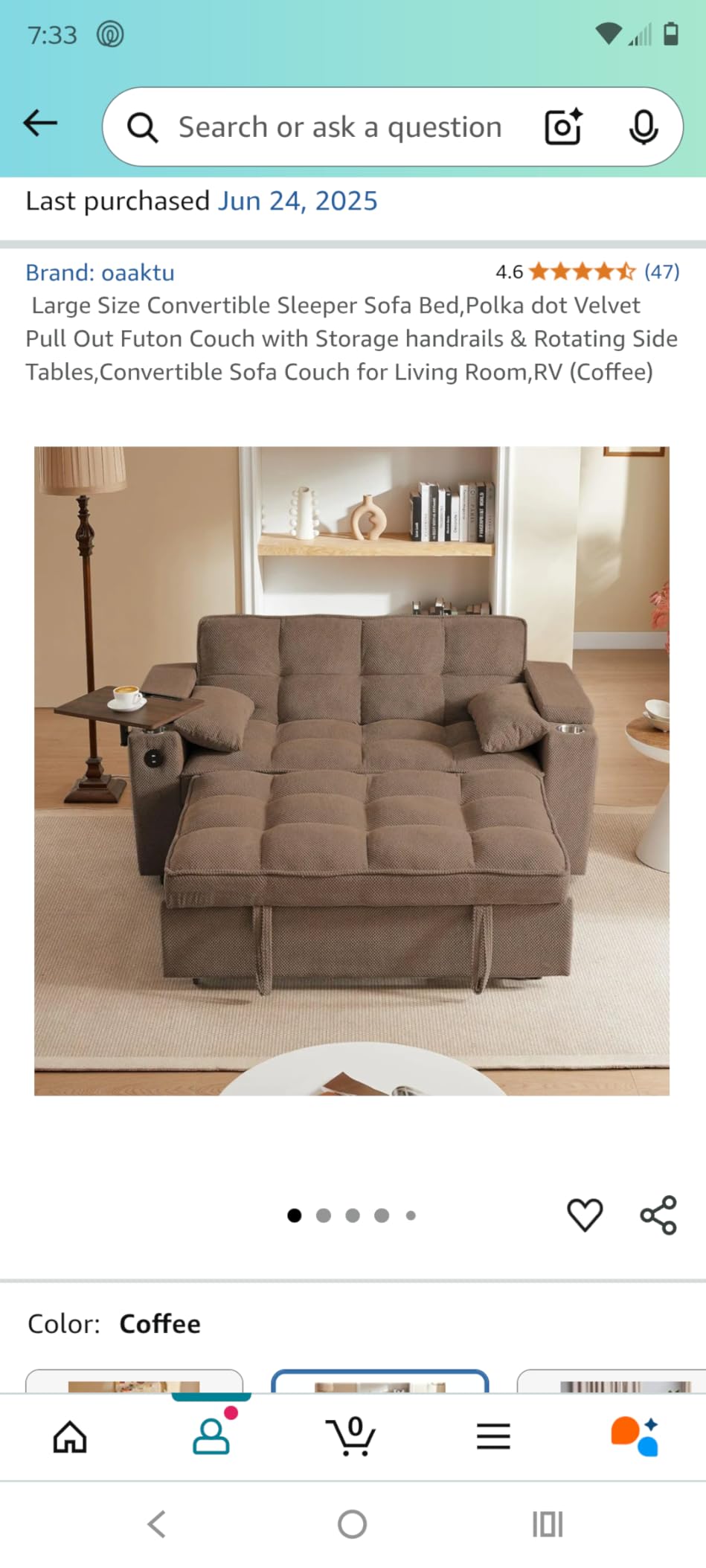 oaaktu Queen Size Sleeper Sofa Couch with Pullout Bed,Convertible Pull Out Adjustable Backrest for Small Spaces,Apartment, Guest Room (1113-khaki) customer photo 2