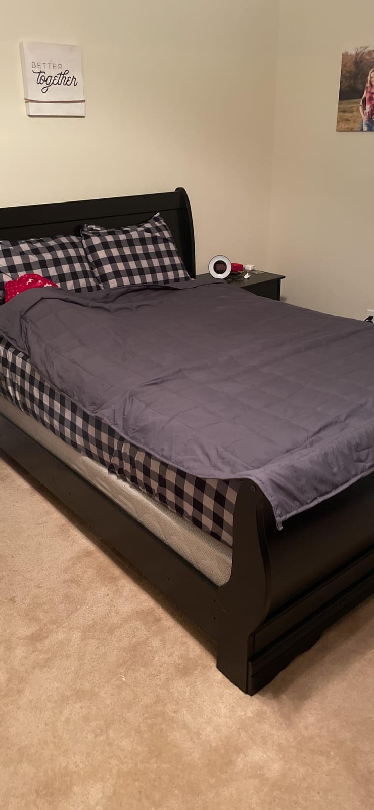 Machine Washable Weighted Blanket for Adults - Heavy Blankets for All-Season Sleeping, Cooling Soft & Breathable with Premium Glass Beads (48” x 72”｜15lbs) customer photo 1