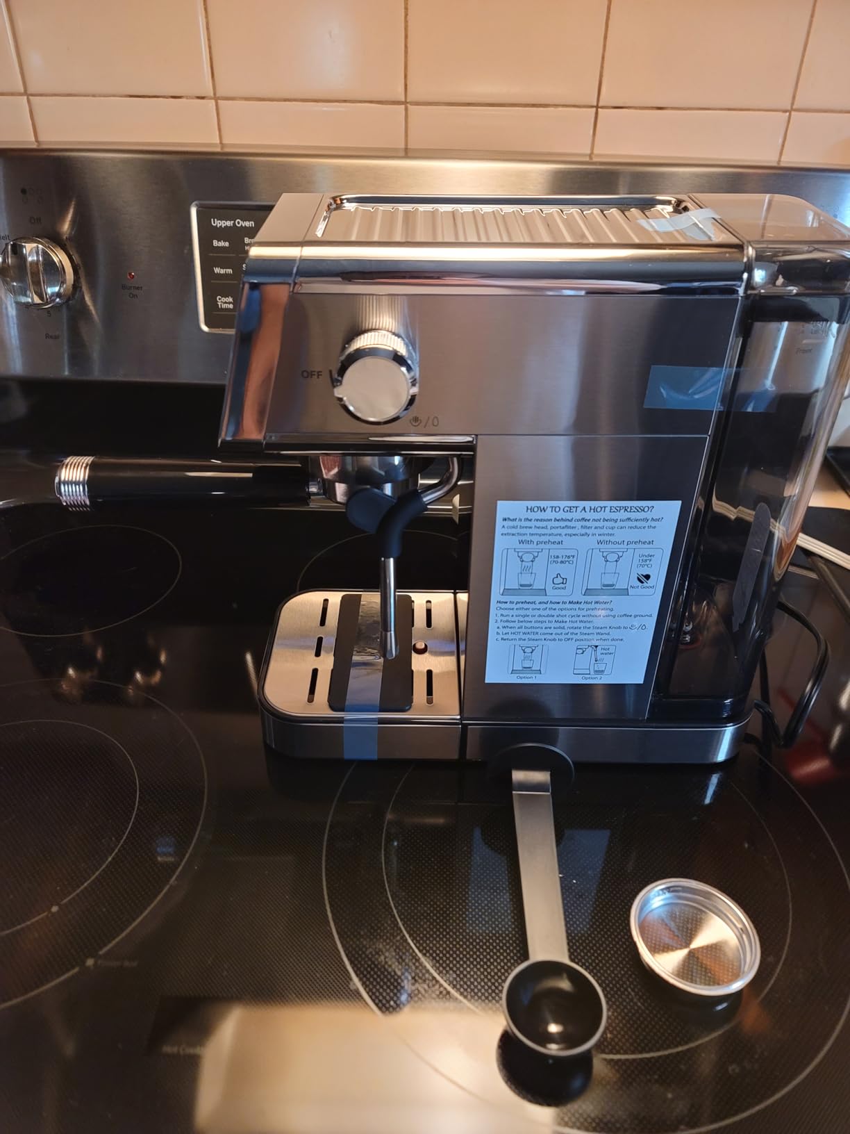 AMZCHEF Espresso Machine with Self-Cleaning, 20Bar Coffee Maker, Platinum customer photo 2