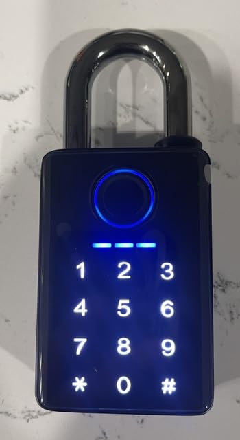 Heavy Duty Fingerprint Padlock with Key, Outdoor Smart Padlock with Code Keypad, Smart Combination Gate Lock for Outdoor Fence, Gate, Storage Unit, Tuya App, Waterproof (10 mm Shackle) customer photo 2