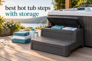 best hot tub steps with storage