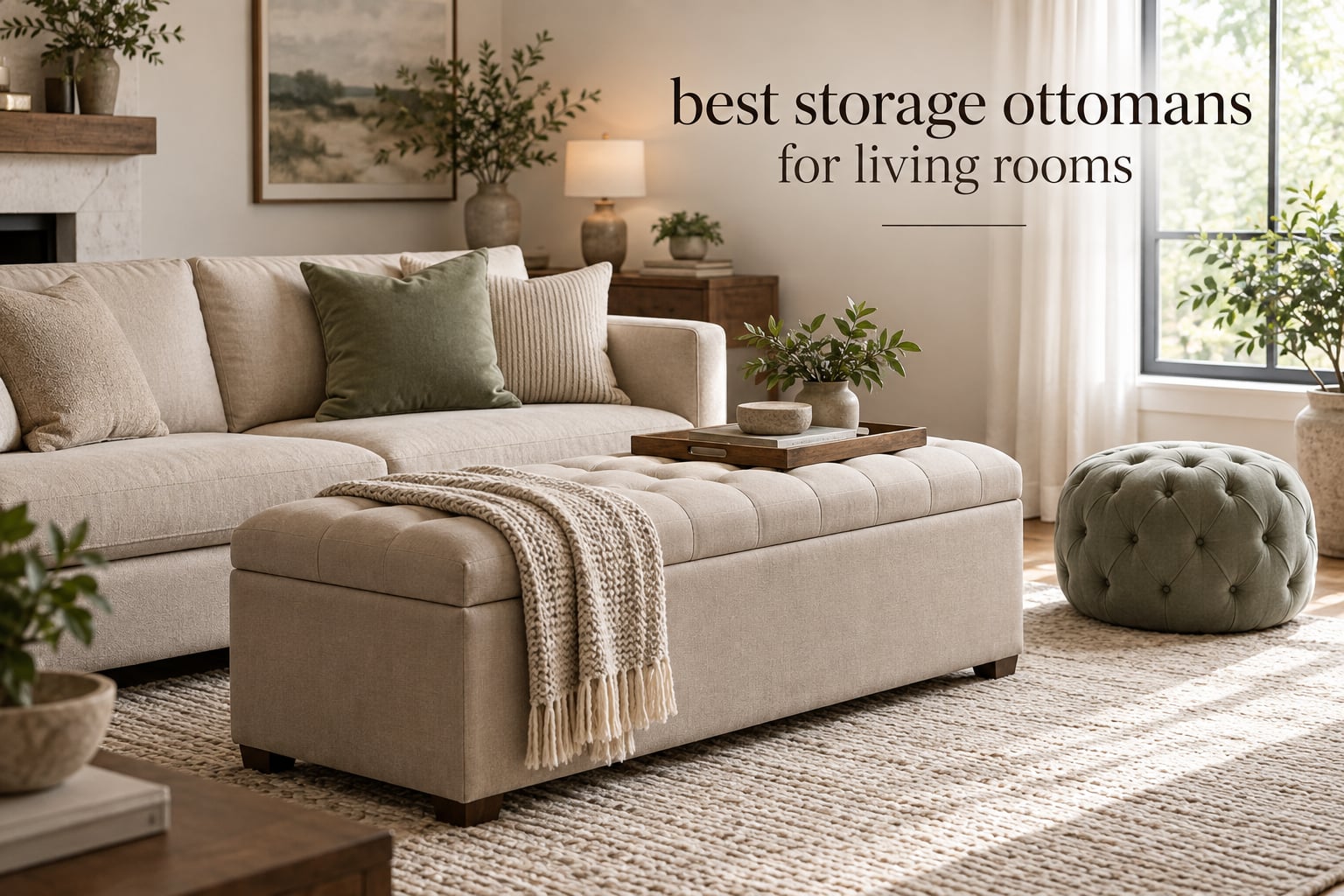 best storage ottomans for living rooms
