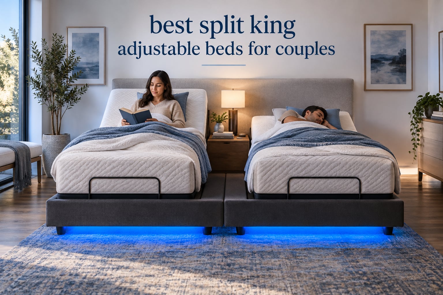 best split king adjustable beds for couples